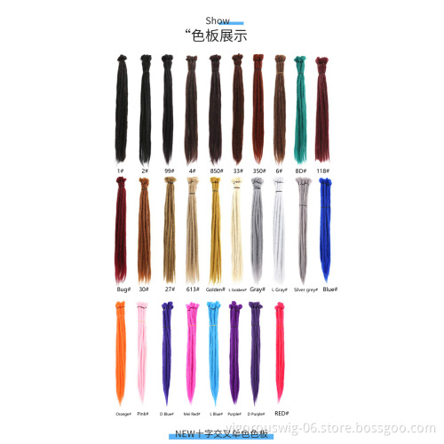 Cheap Long Natural Ombre Synthetic Dreads 50cm Handmade Afro Dreadlock Extensions Twist Braiding Hair Hippie Crochet Braids